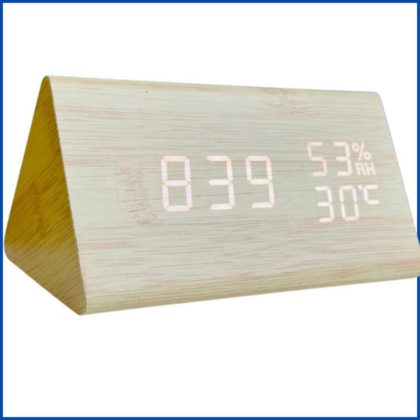 Triangle-Wooden-Style-Digital-Led-Clock