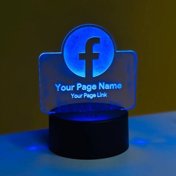 Customizable Facebook Logo Design Acrylic Multicolor Night Lamp