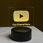 Customizable Youtube Logo Design Acrylic Multicolor Night Lamp