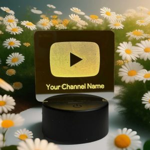 Customizable Youtube Logo Design Acrylic Multicolor Night Lamp