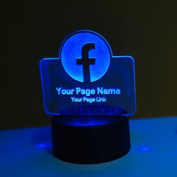 Customizable Facebook Logo Design Acrylic Multicolor Night Lamp