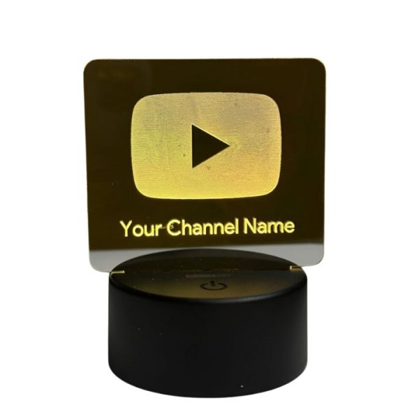 Customizable Youtube Logo Design Acrylic Multicolor Night Lamp