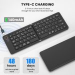 Rechargeable Ultra Slim Folding Pocket Bluetooth Keyboard